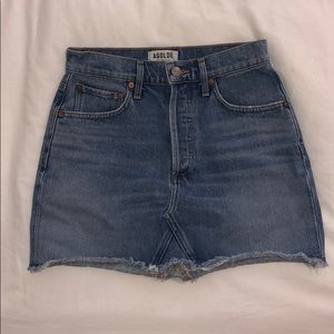 High Rise Mini Denim Skirt